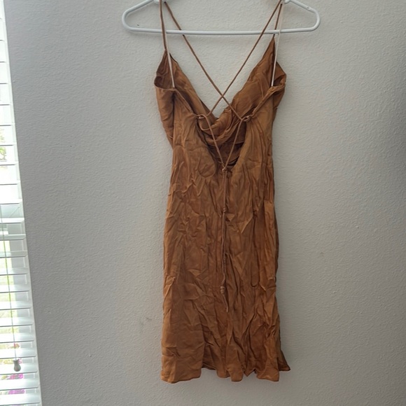 Wilfred Satin Slip Dress in Rich Brown - Picture 4 of 5
